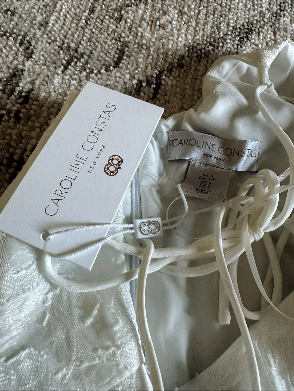 Caroline Constas White Floral Lace Mini Dress - Picture 4 of 5